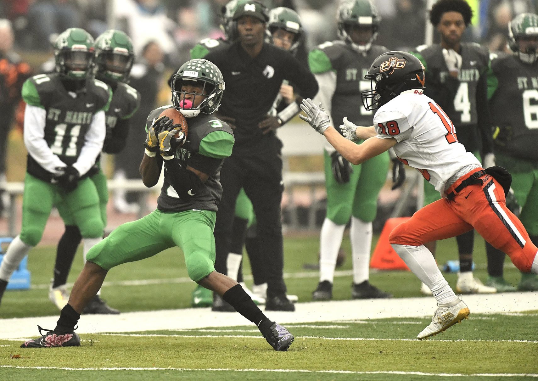 St. Mary’s vs Platte County in Class 4 Missouri state semifinal football game